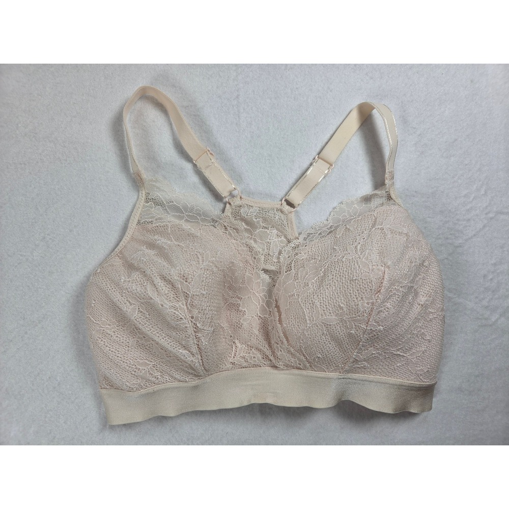 Chantelle Lace Soft Pink Wireless Bra Racer Back wire-free soft cup 32B